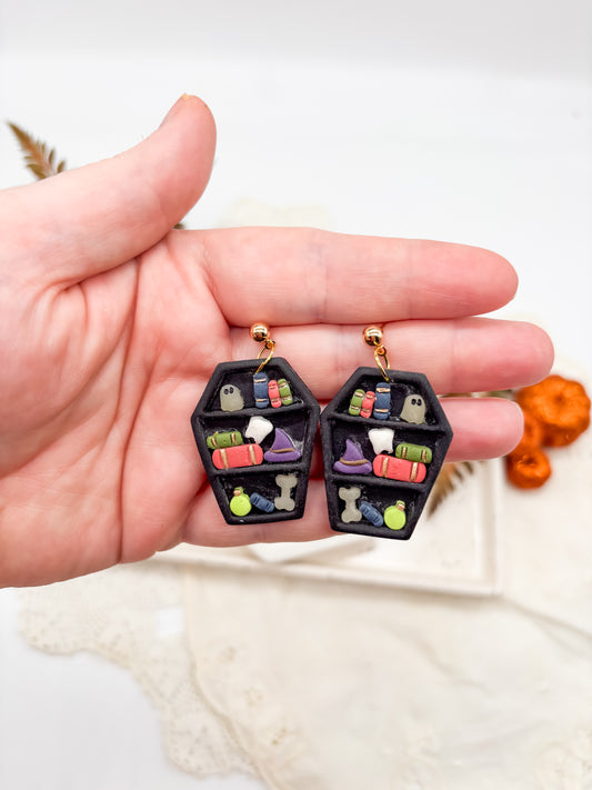 Spooky Bookshelf Earrings style 2