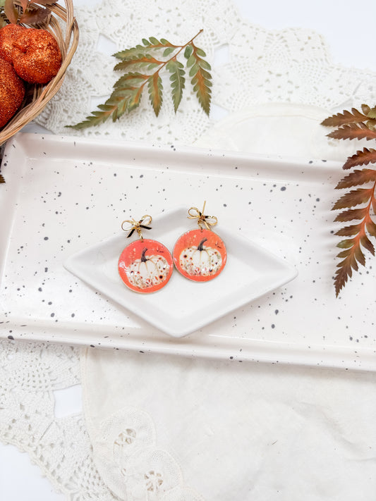 Pumpkin circle earrings