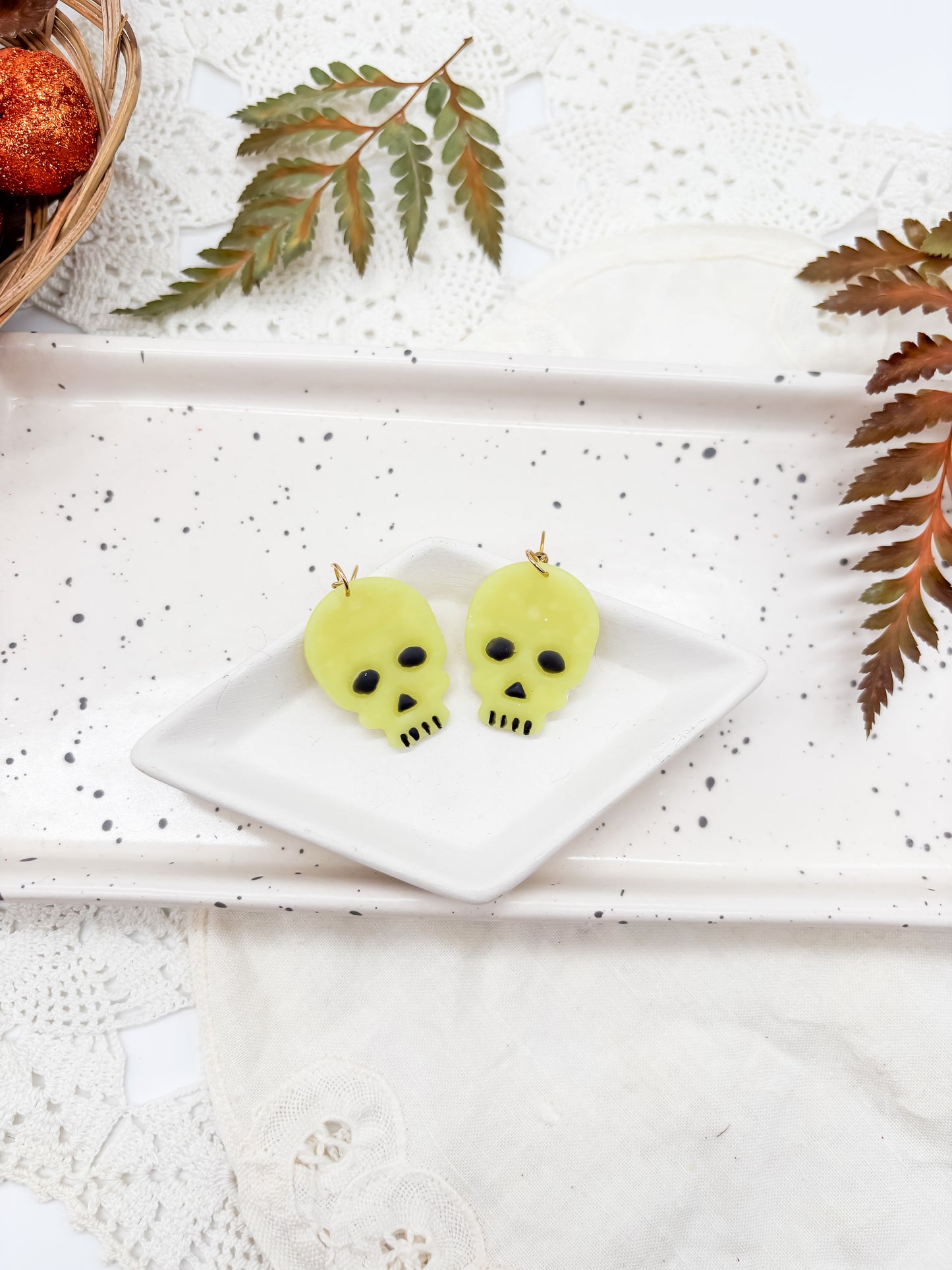 Glow in the dark skull studs or dangles