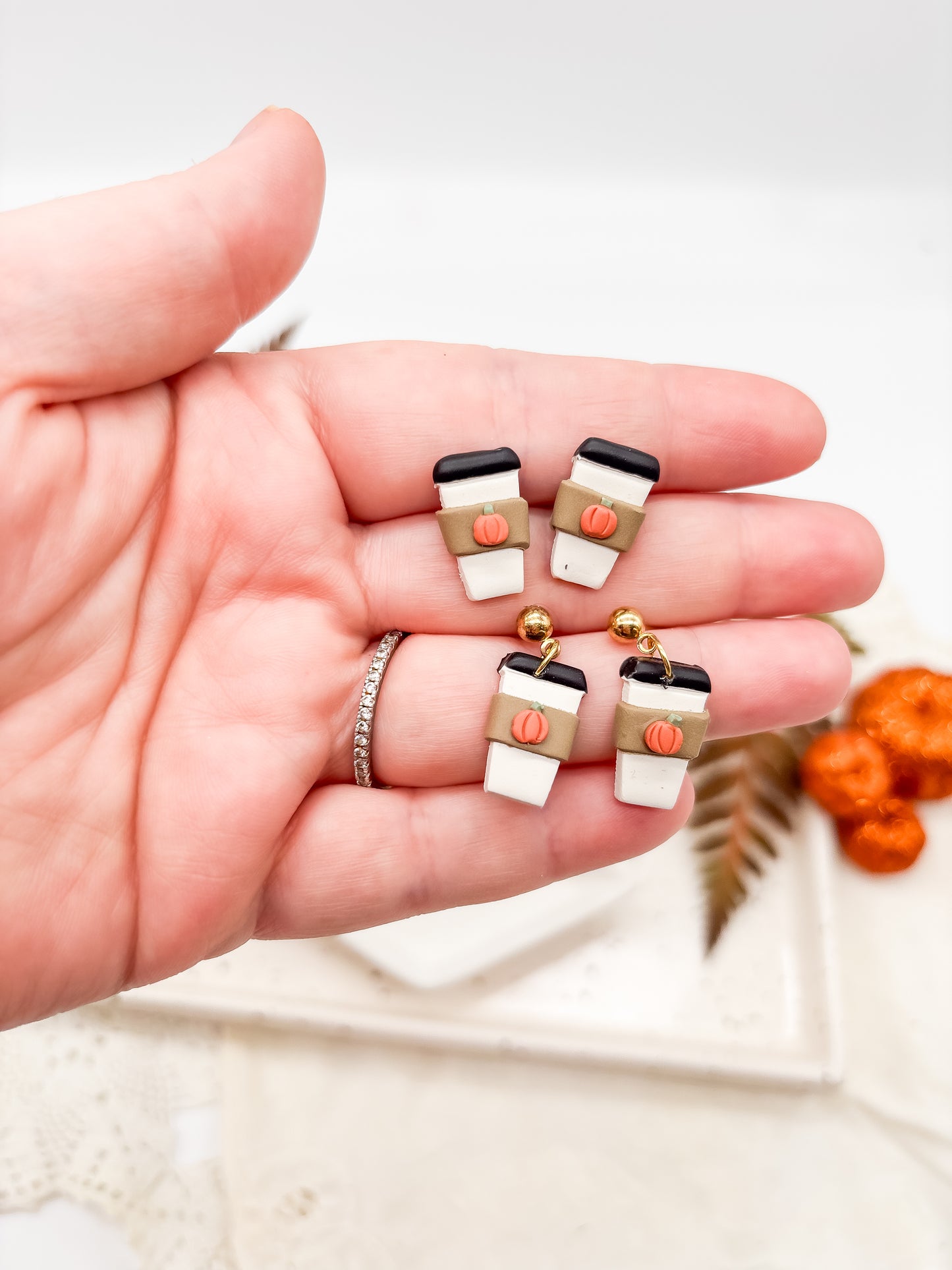 PSL Coffee cup studs or dangles