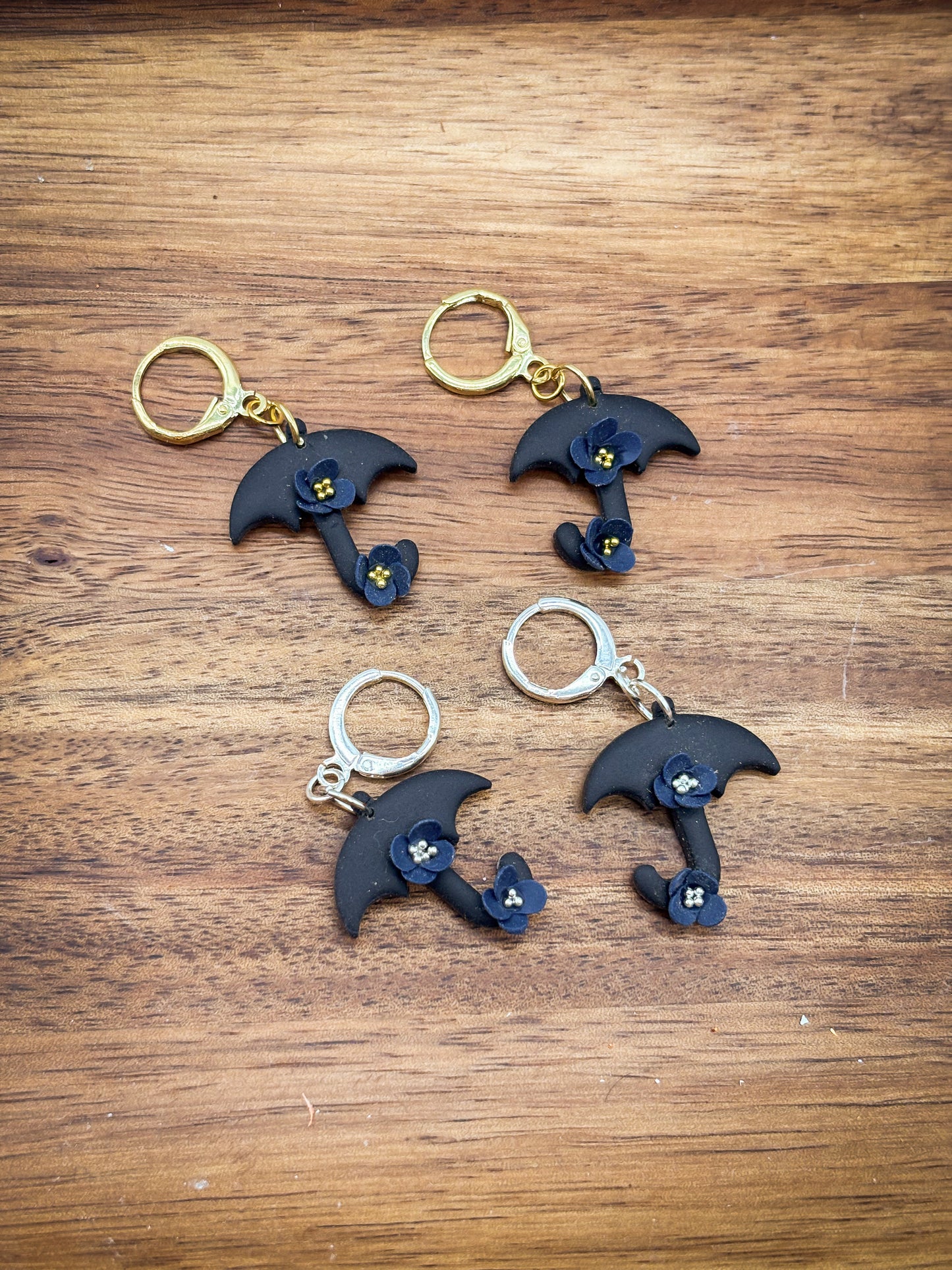 Black umbrella dangles