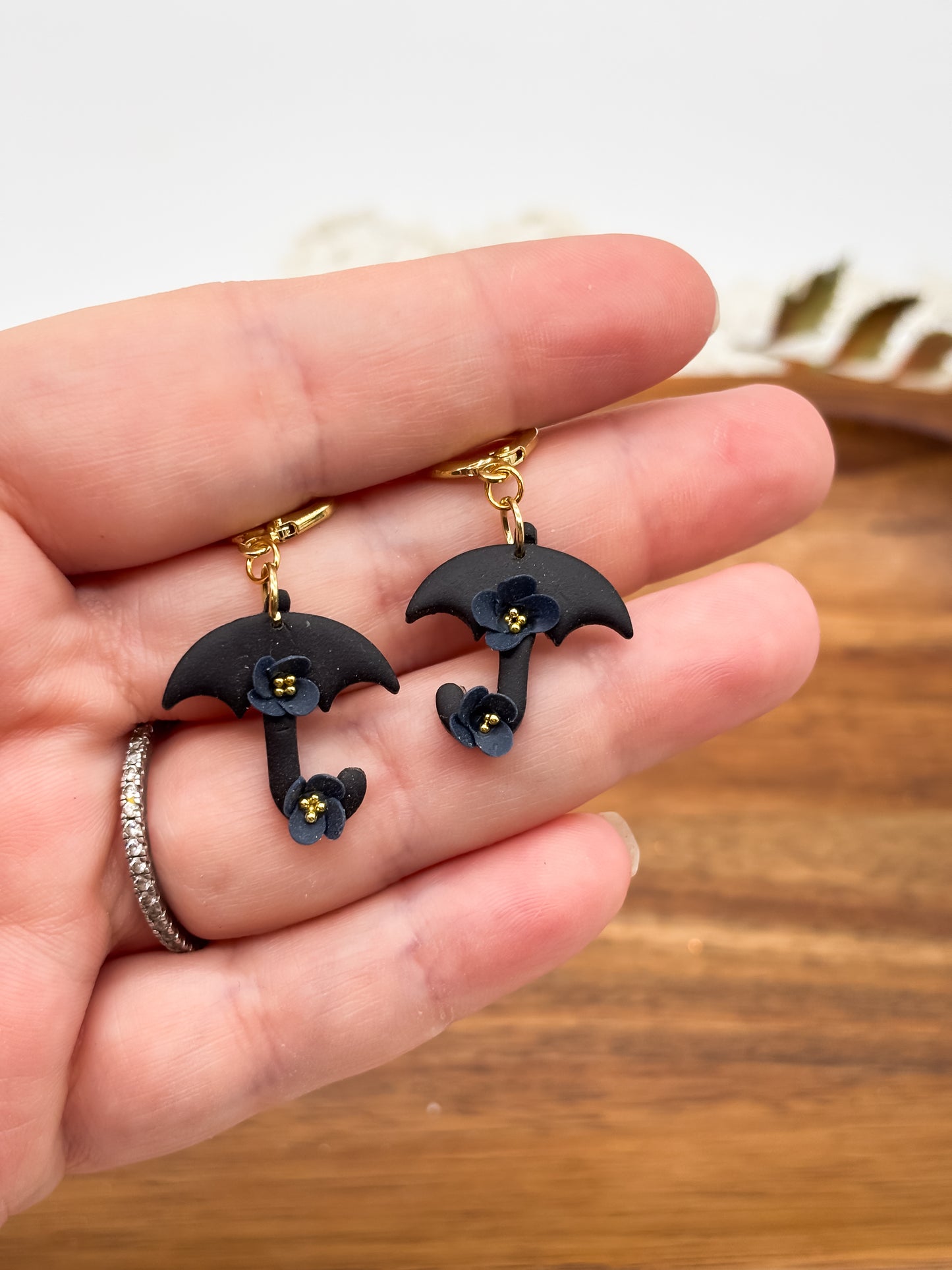 Black umbrella dangles