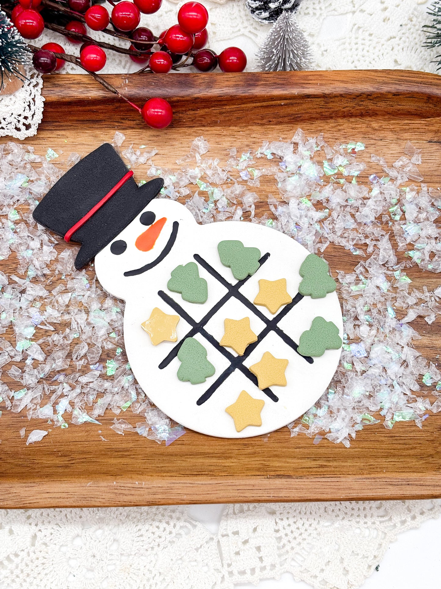 Snowman or Tree Tic Tac Toe Board
