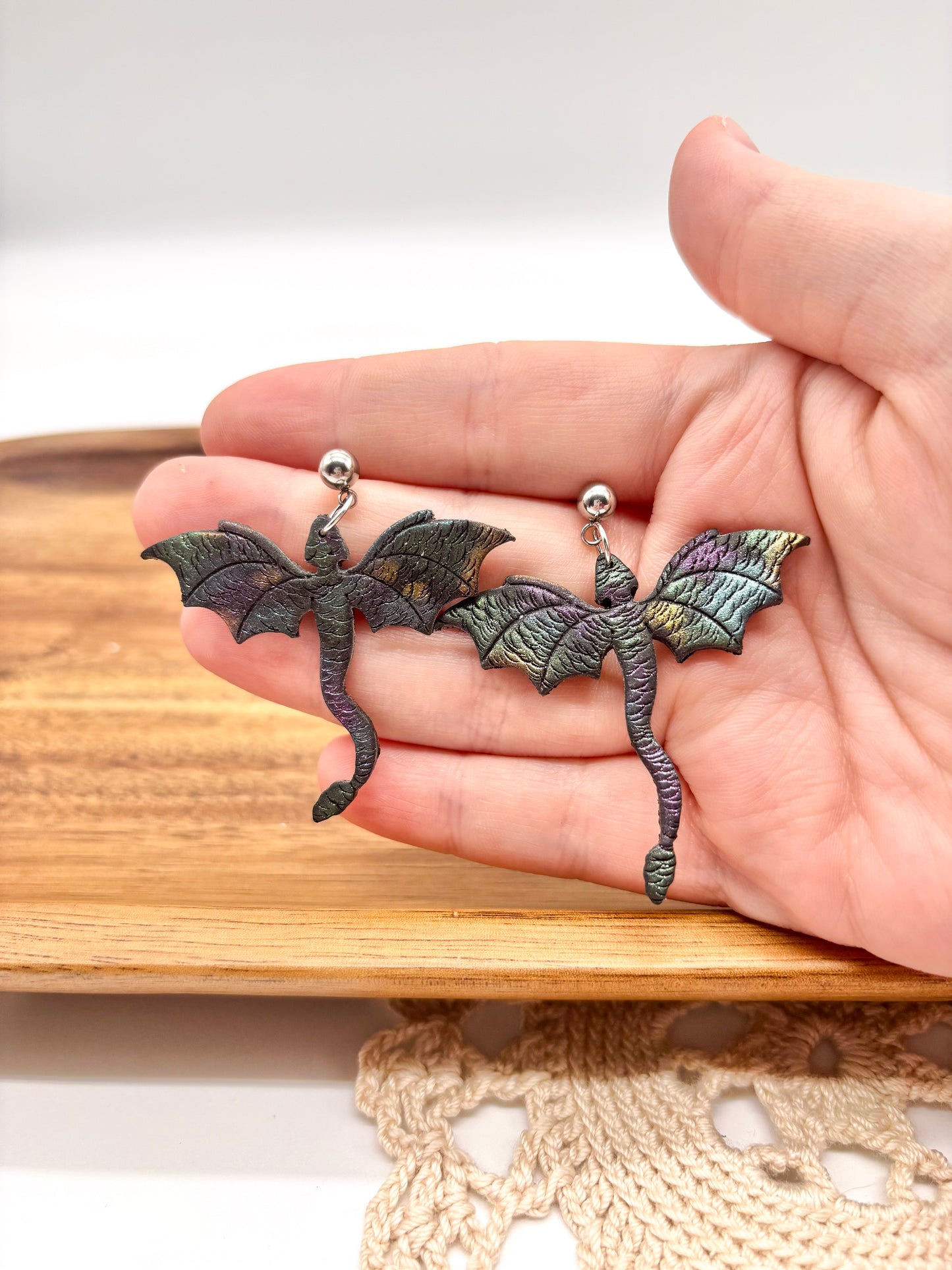 Dragon dangles in 2 colors