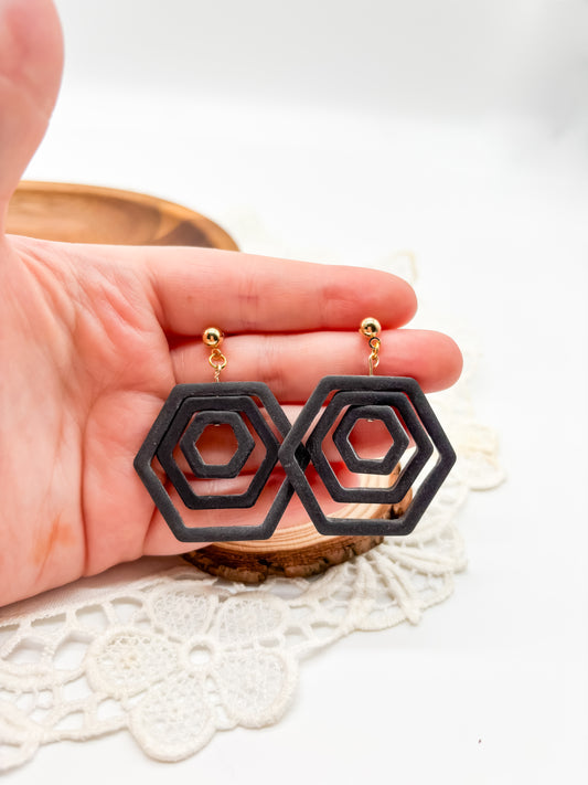 Hexagon or circle spinners in black