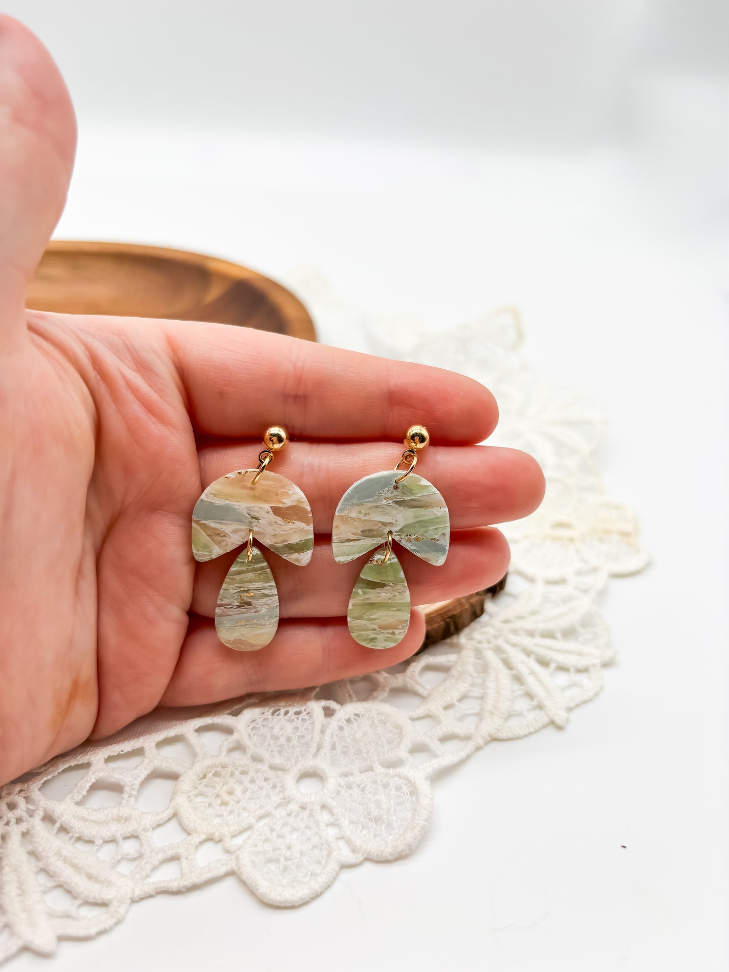 Faux jade small dangle