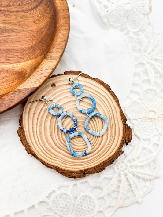 Faux stone organic outline dangle