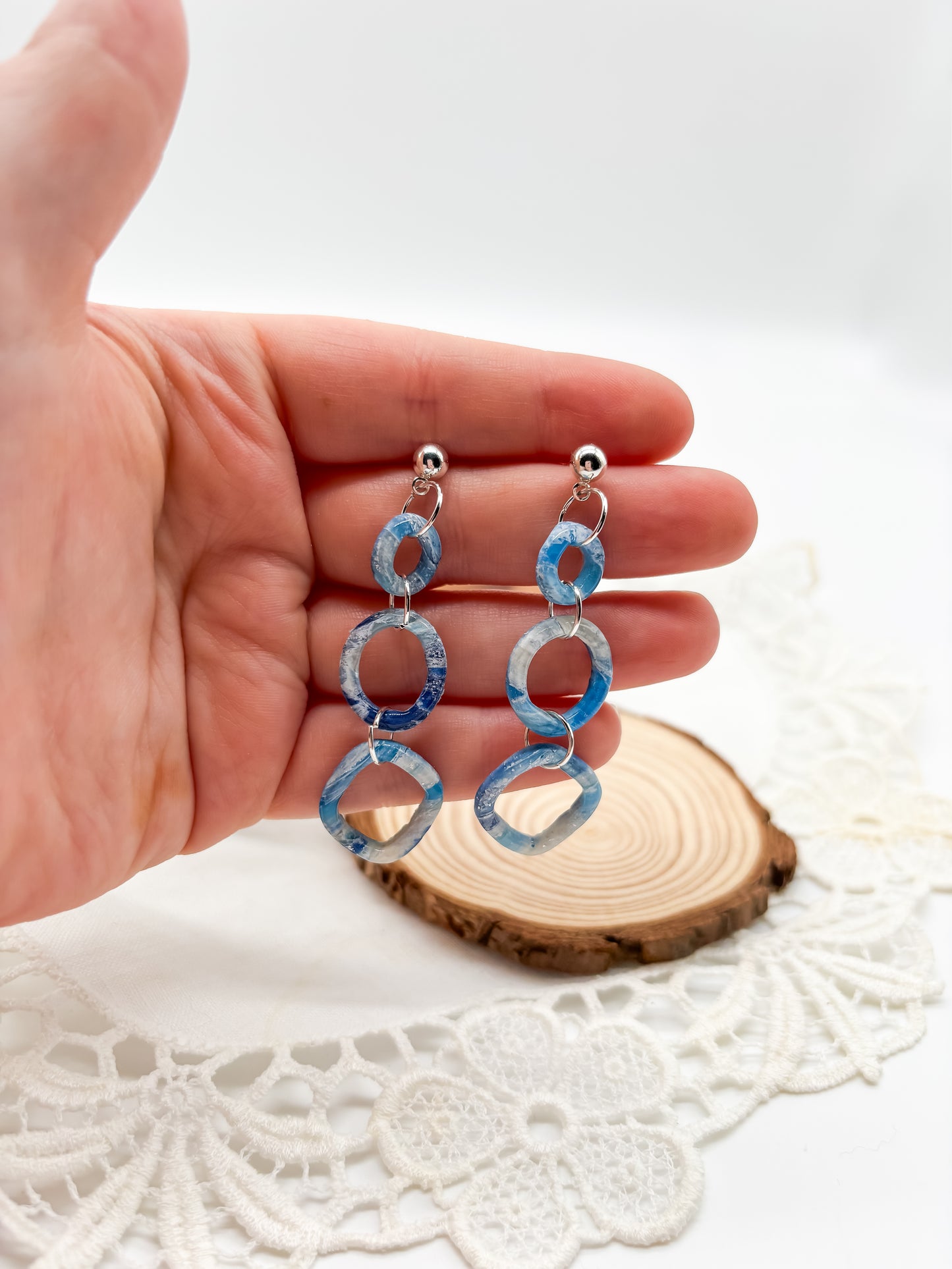 Faux stone organic outline dangle