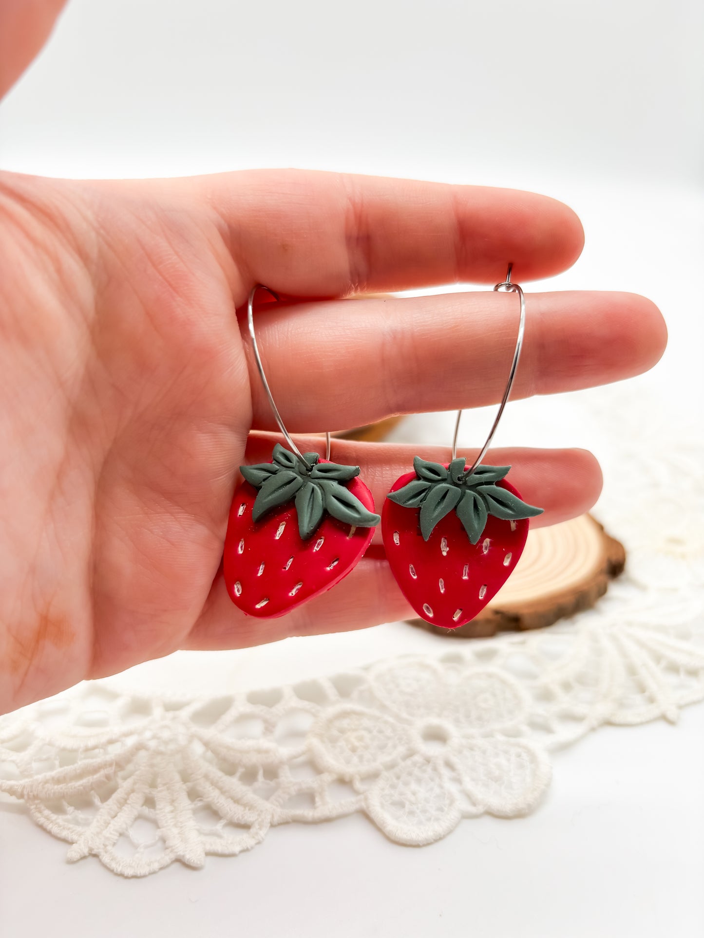 Summer strawberry dangles or studs