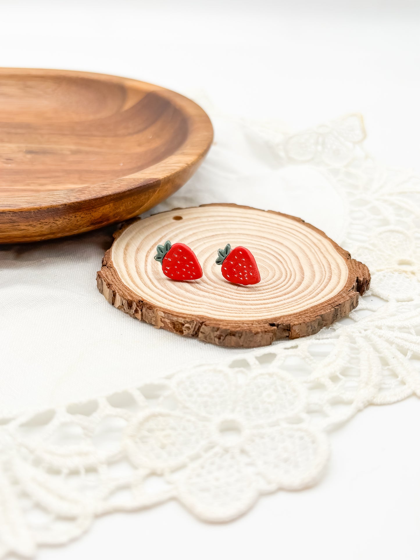 Summer strawberry dangles or studs