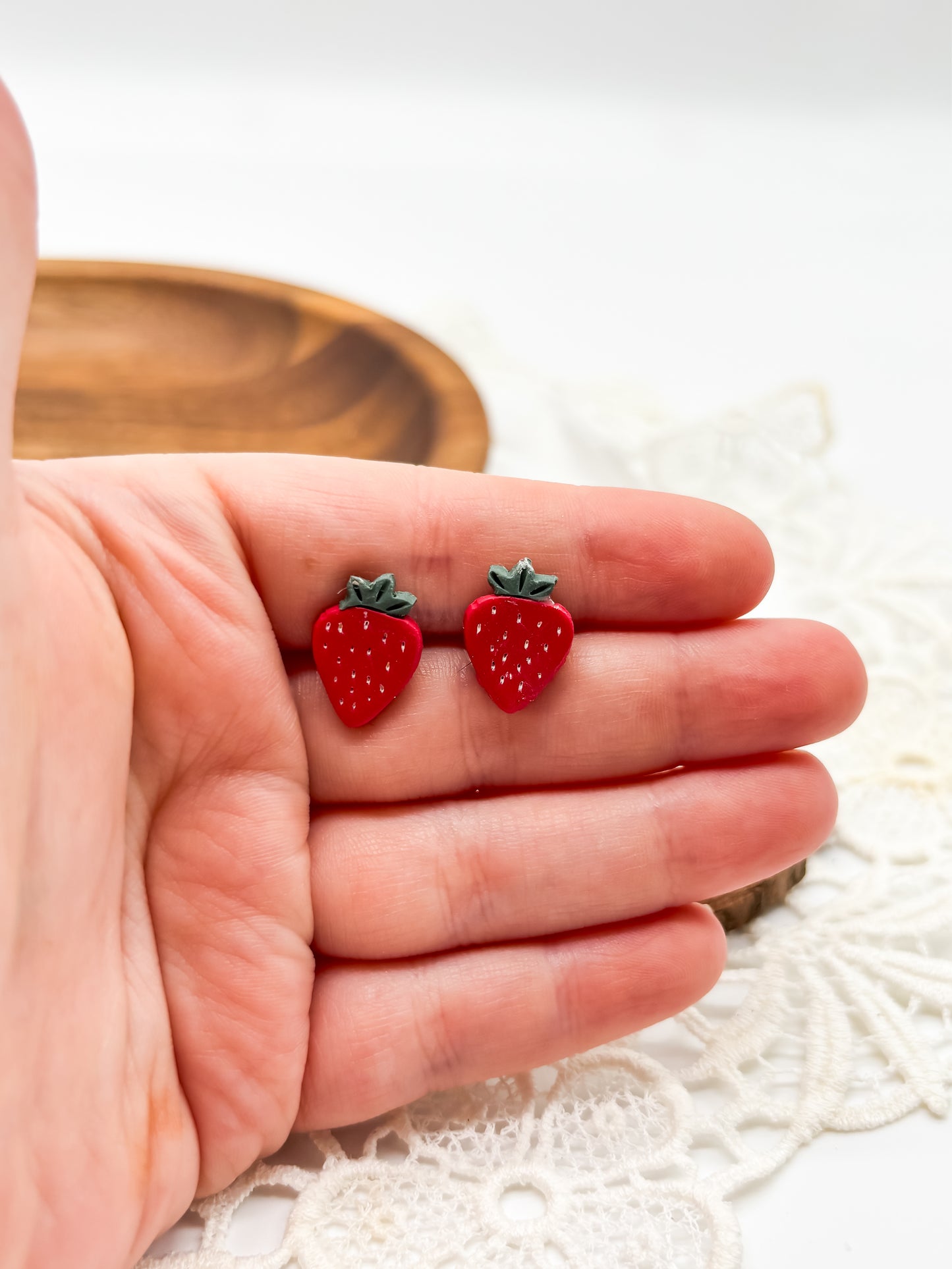 Summer strawberry dangles or studs