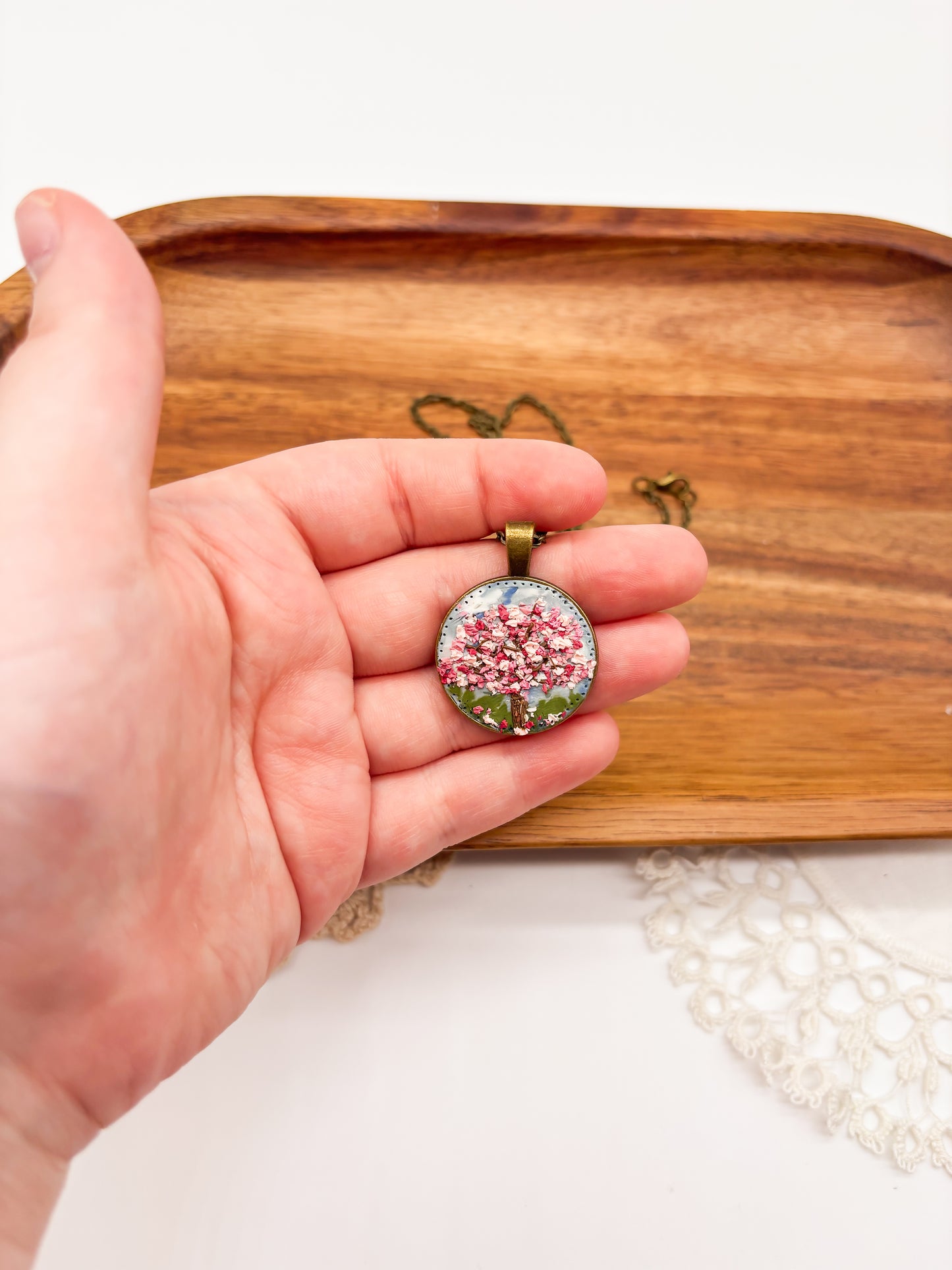 Polymer clay cherry blossom tree