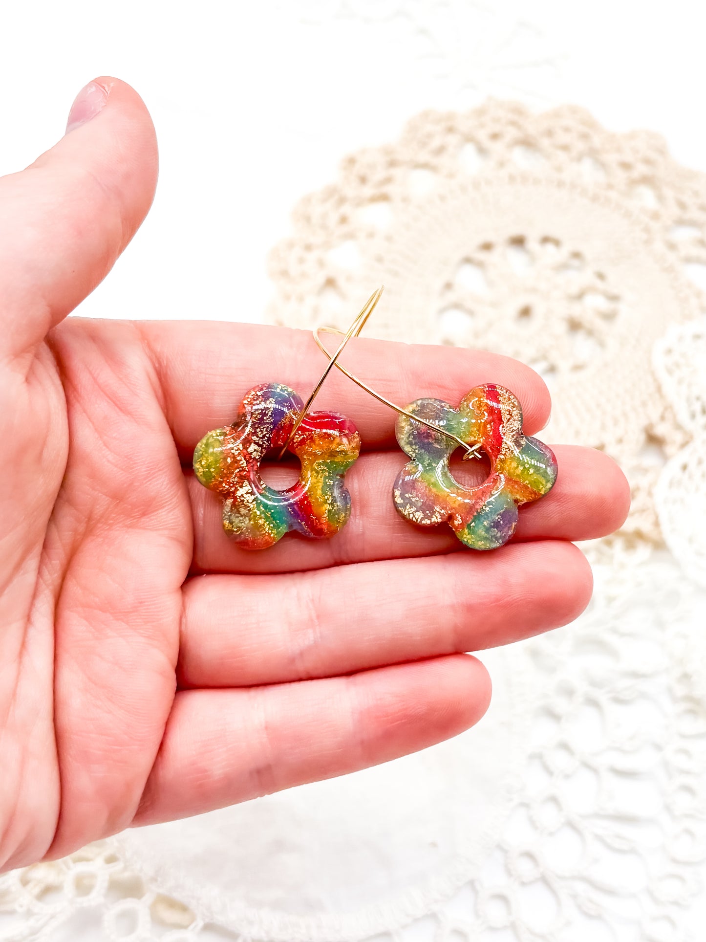 Rainbow flower dangles