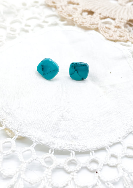 Turquoise square stud