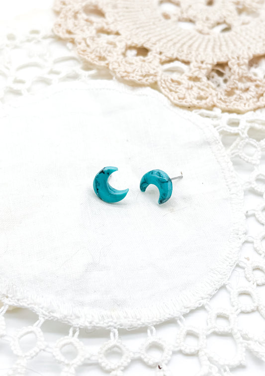 Turquoise moon stud