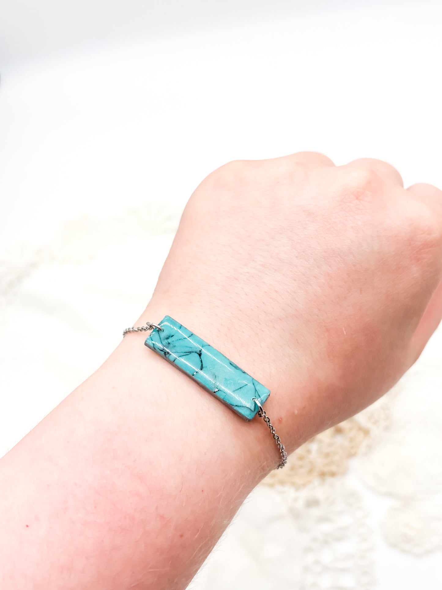 Turquoise bar bracelet or necklace