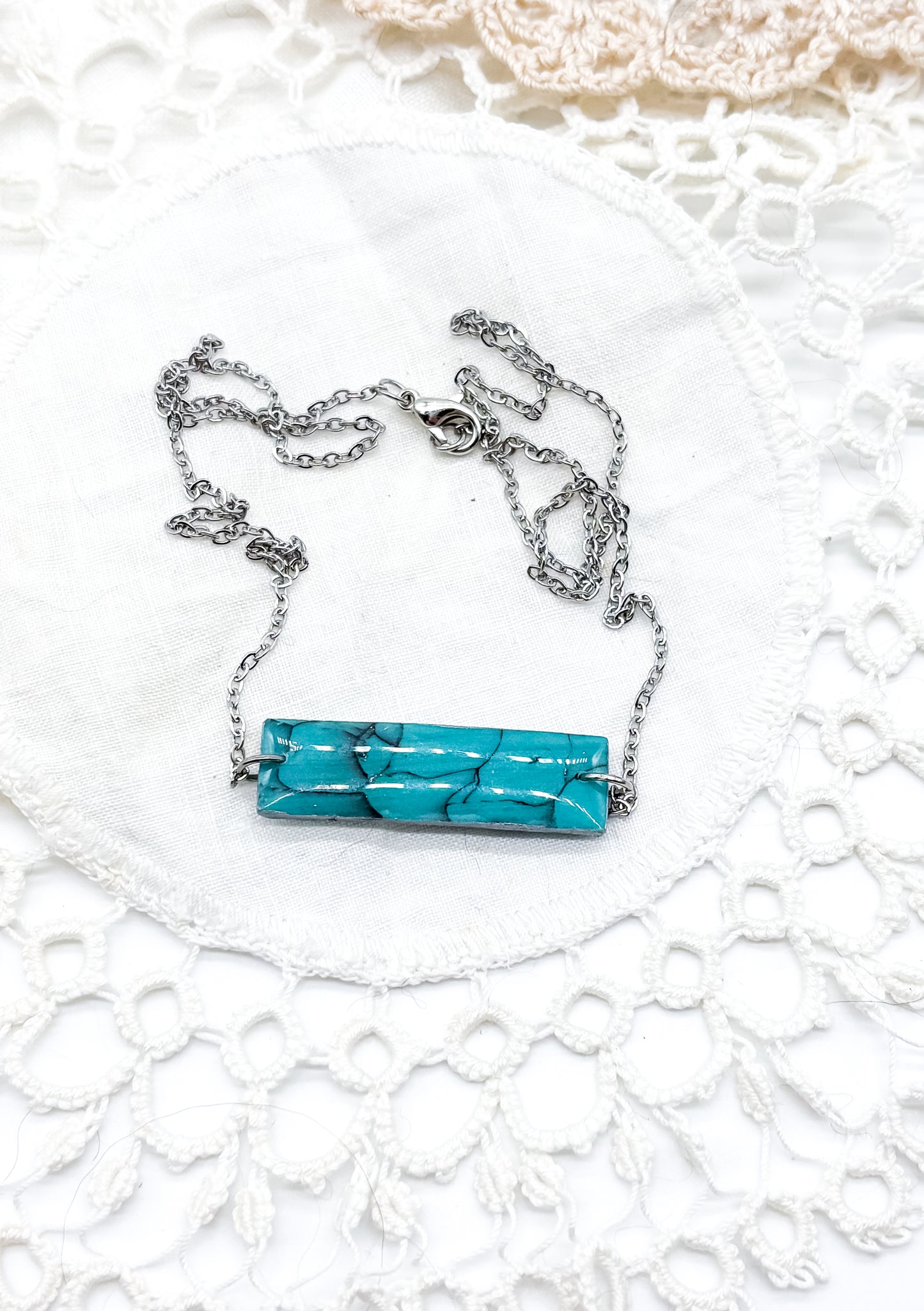Turquoise bar bracelet or necklace