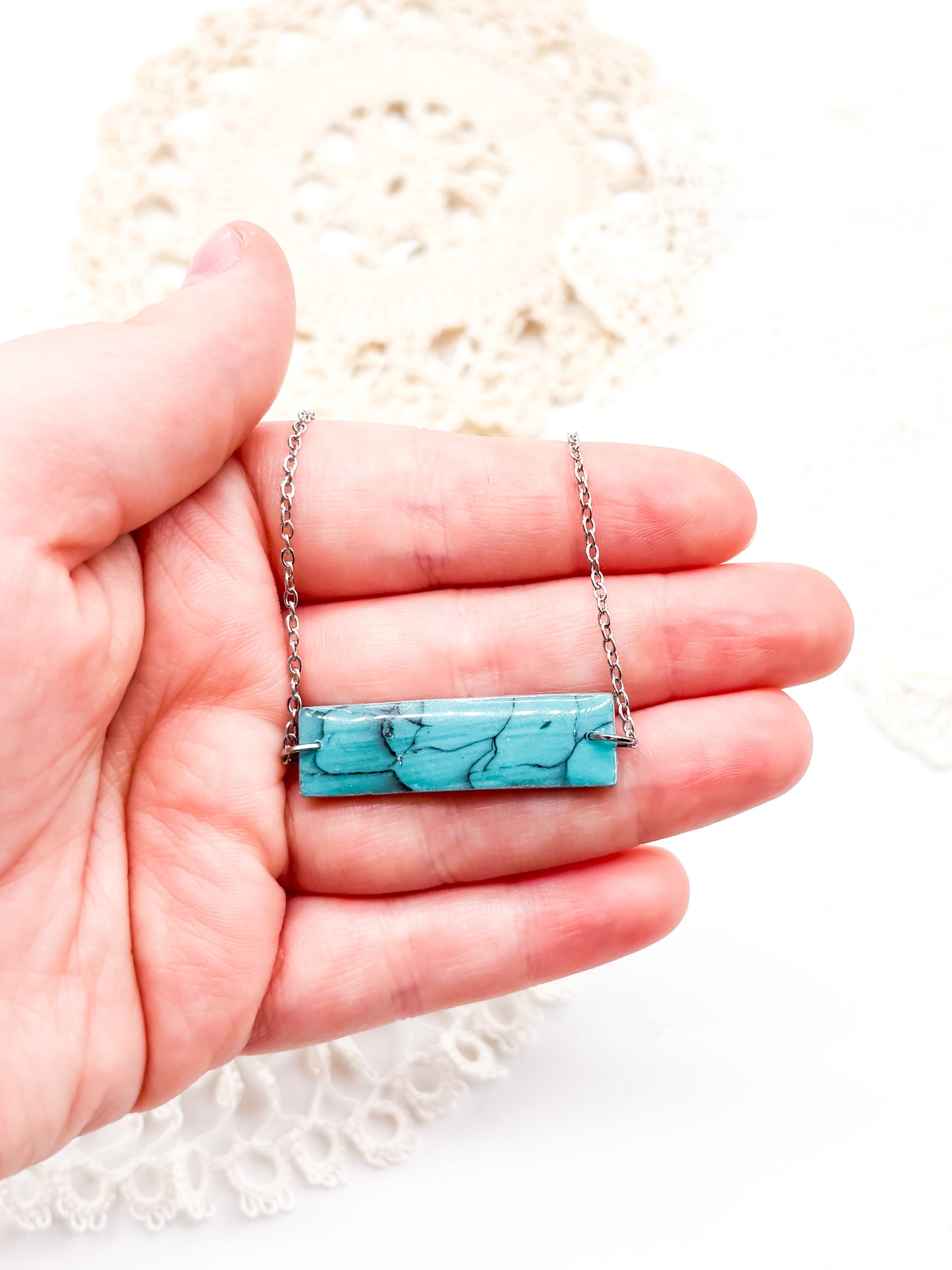 Turquoise bar bracelet or necklace