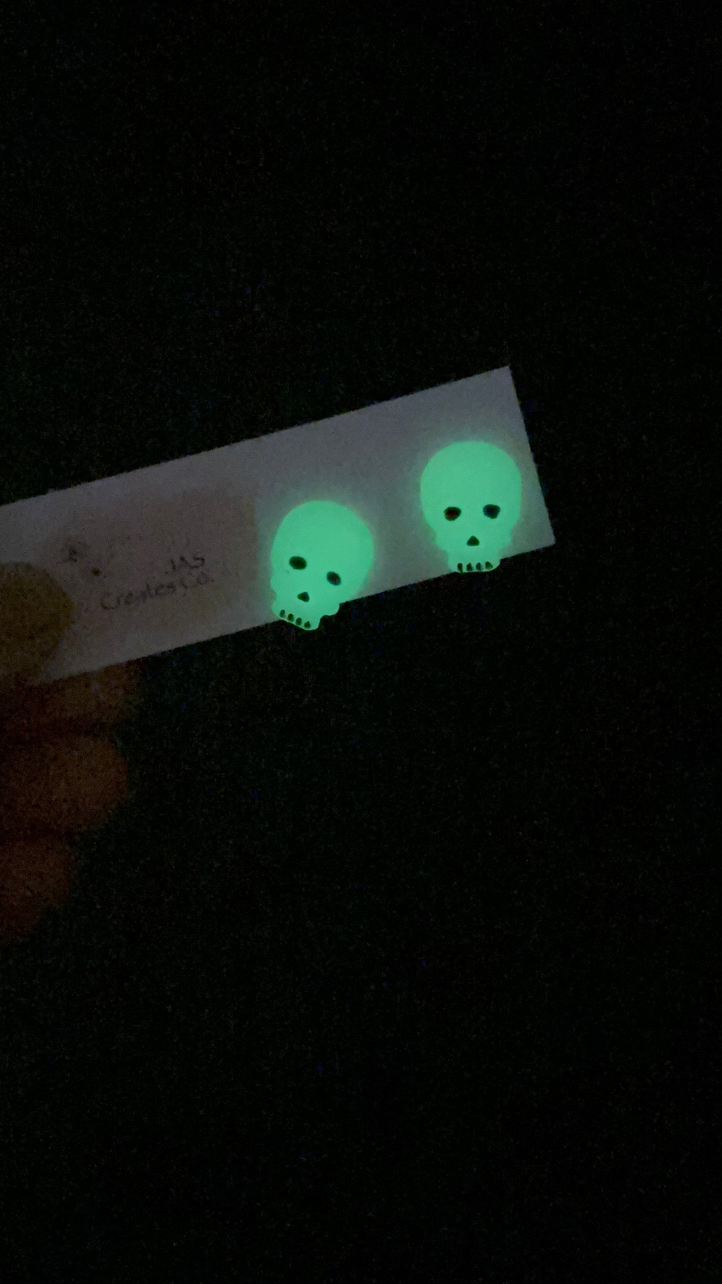 Glow in the dark skull studs or dangles