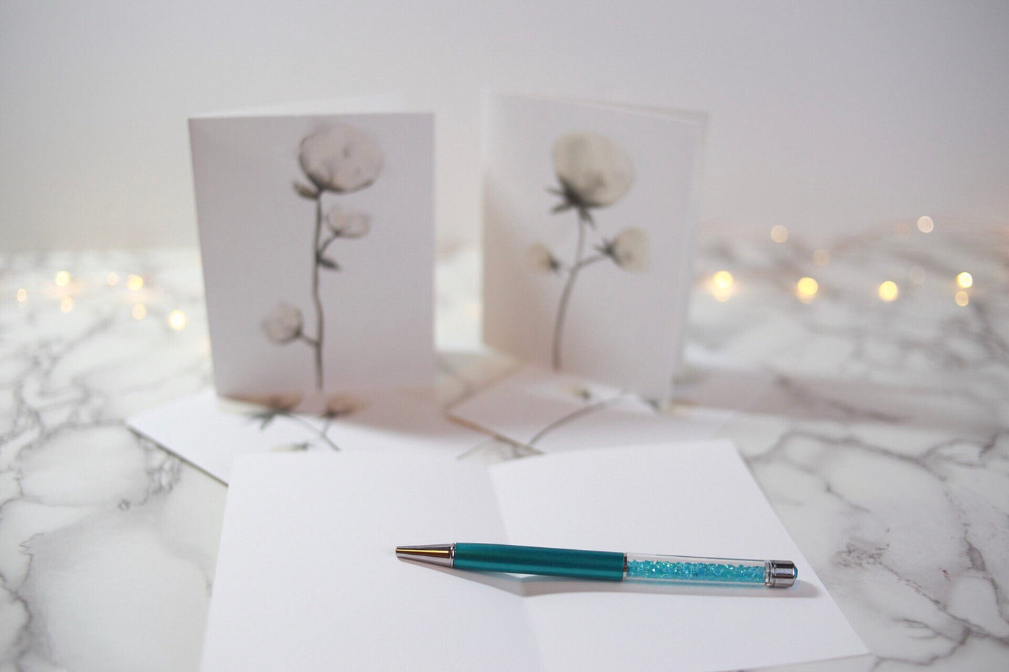 Cotton blossoms notecards, blank inside