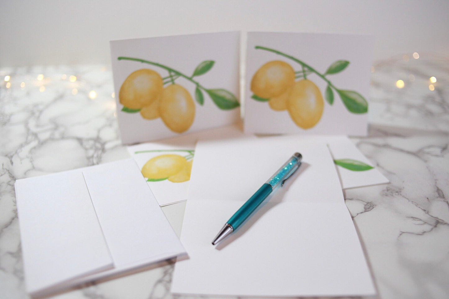 Lemon Note Cards blank inside
