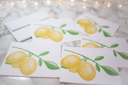 Lemon Note Cards blank inside
