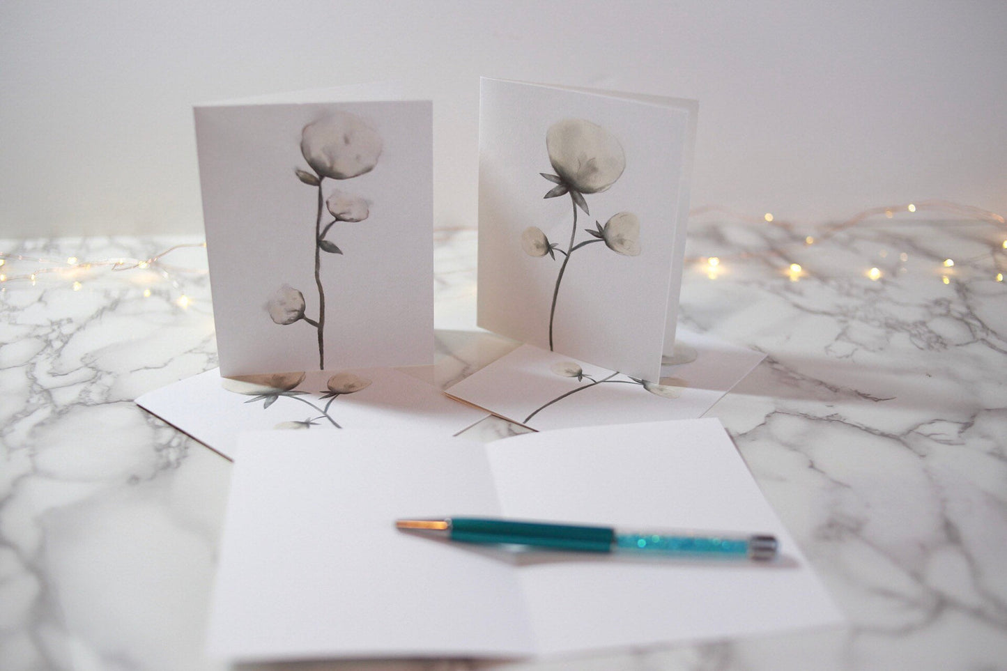 Cotton blossoms notecards, blank inside