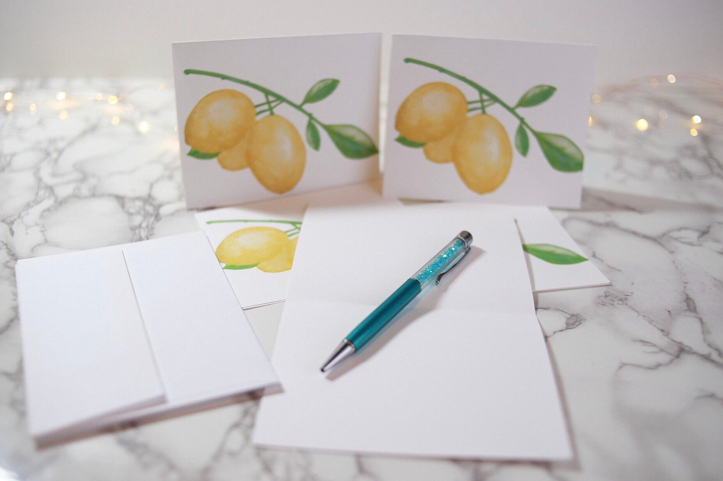 Lemon Note Cards blank inside