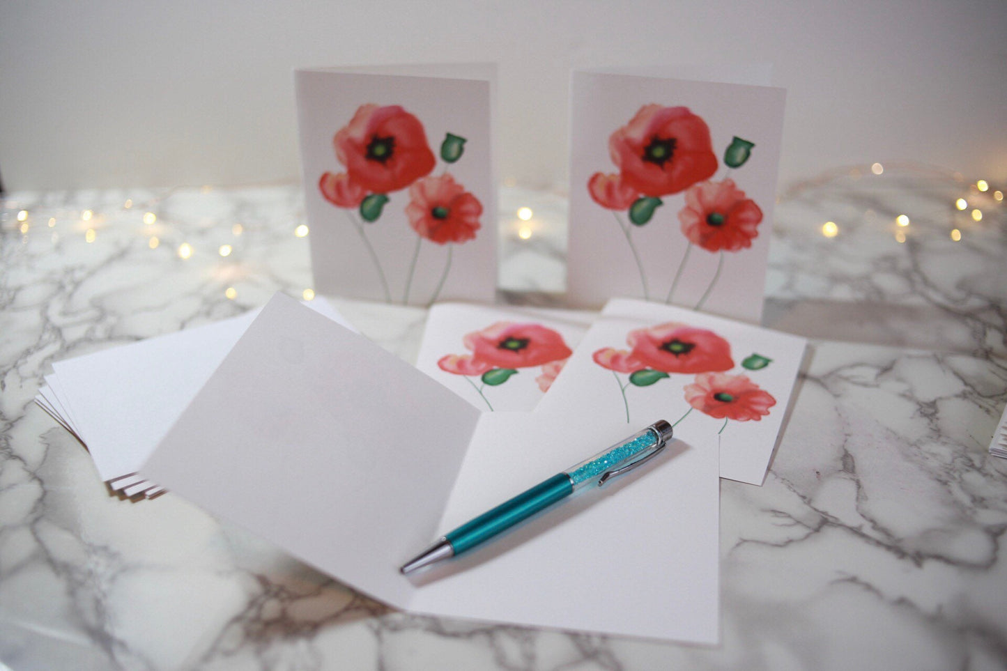 Poppy note cards