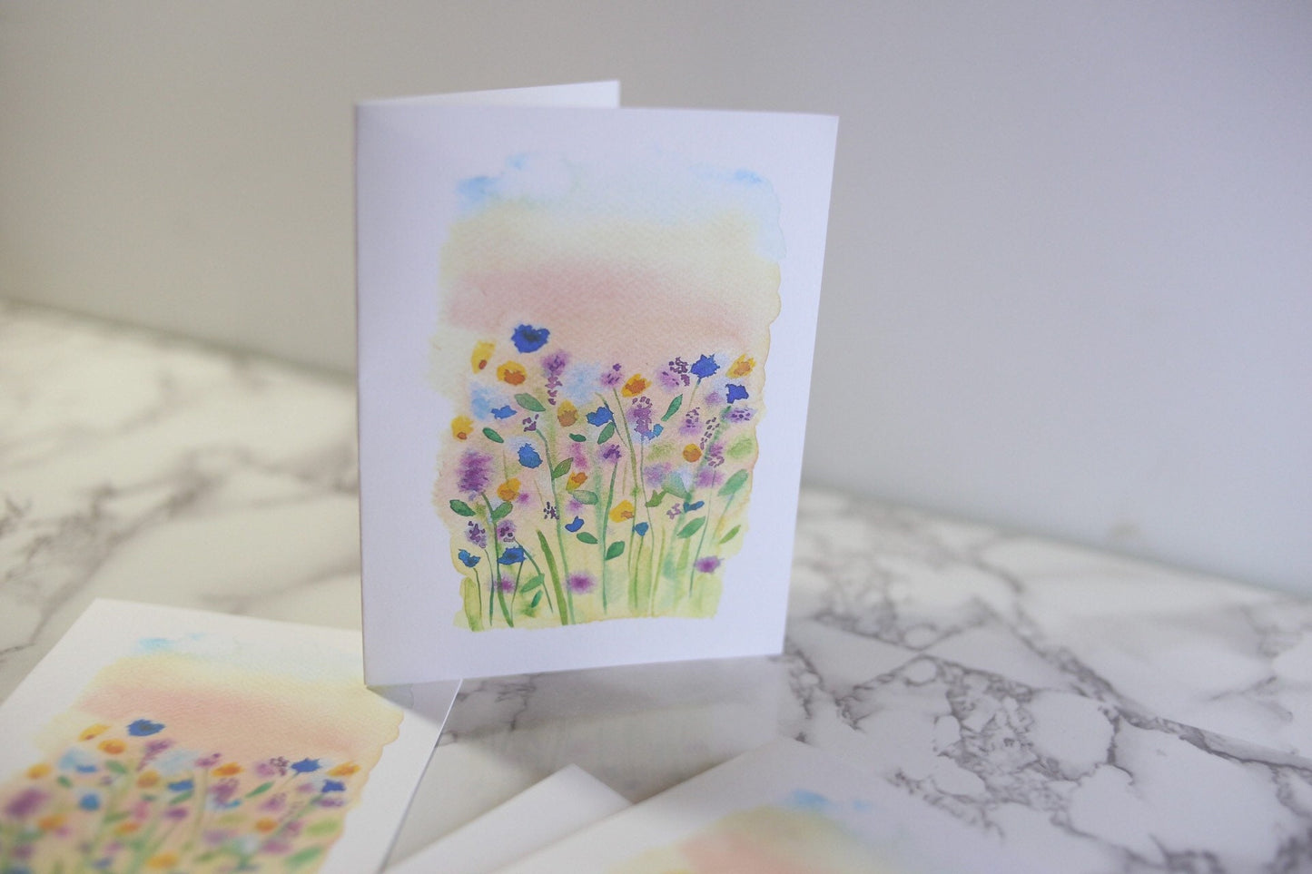 Wild flower field notecards, blank inside