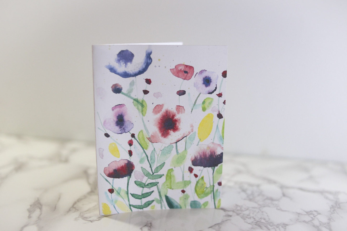 Watercolor floral note cards, blank inside