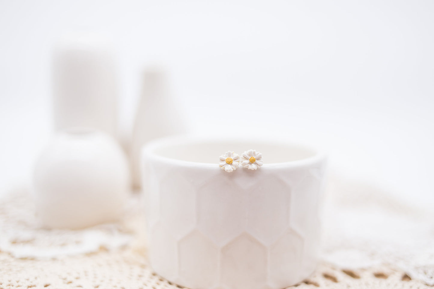 handmade daisy stud earrings