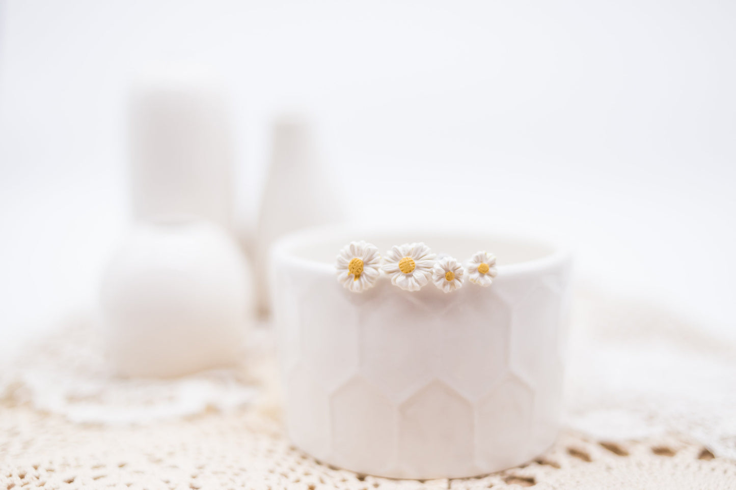 handmade daisy stud earrings