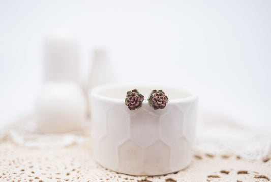 Succulent stud earrings