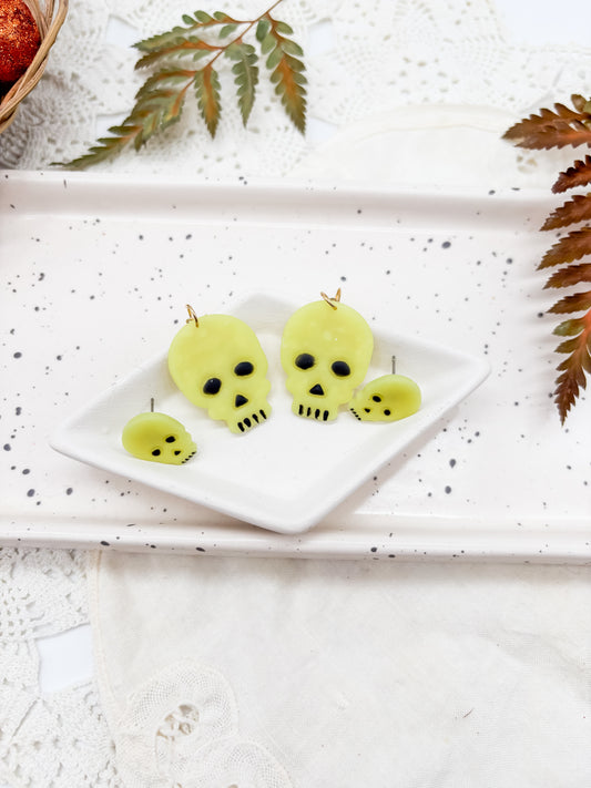 Glow in the dark skull studs or dangles