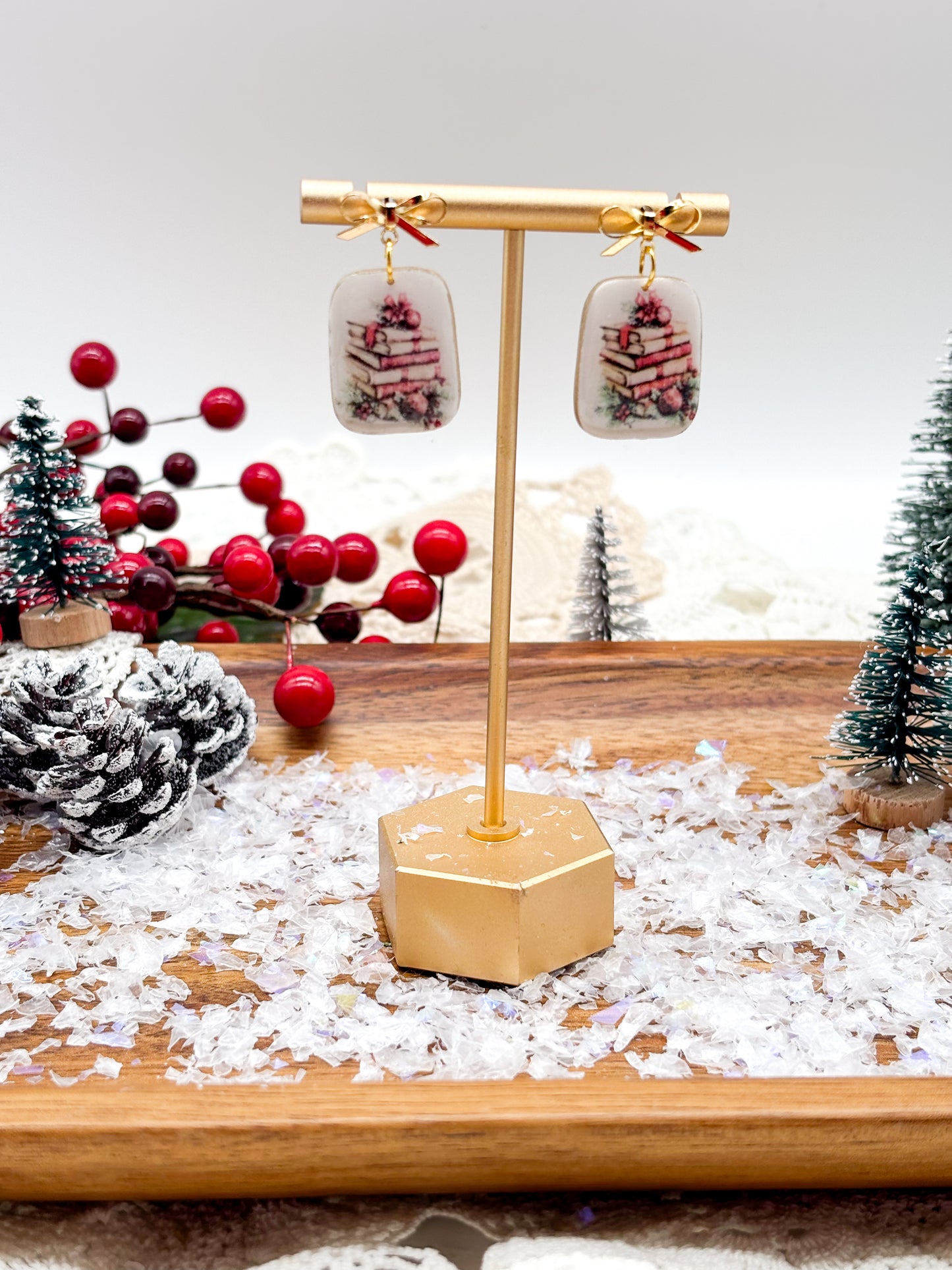 Bookstack dangles with bows