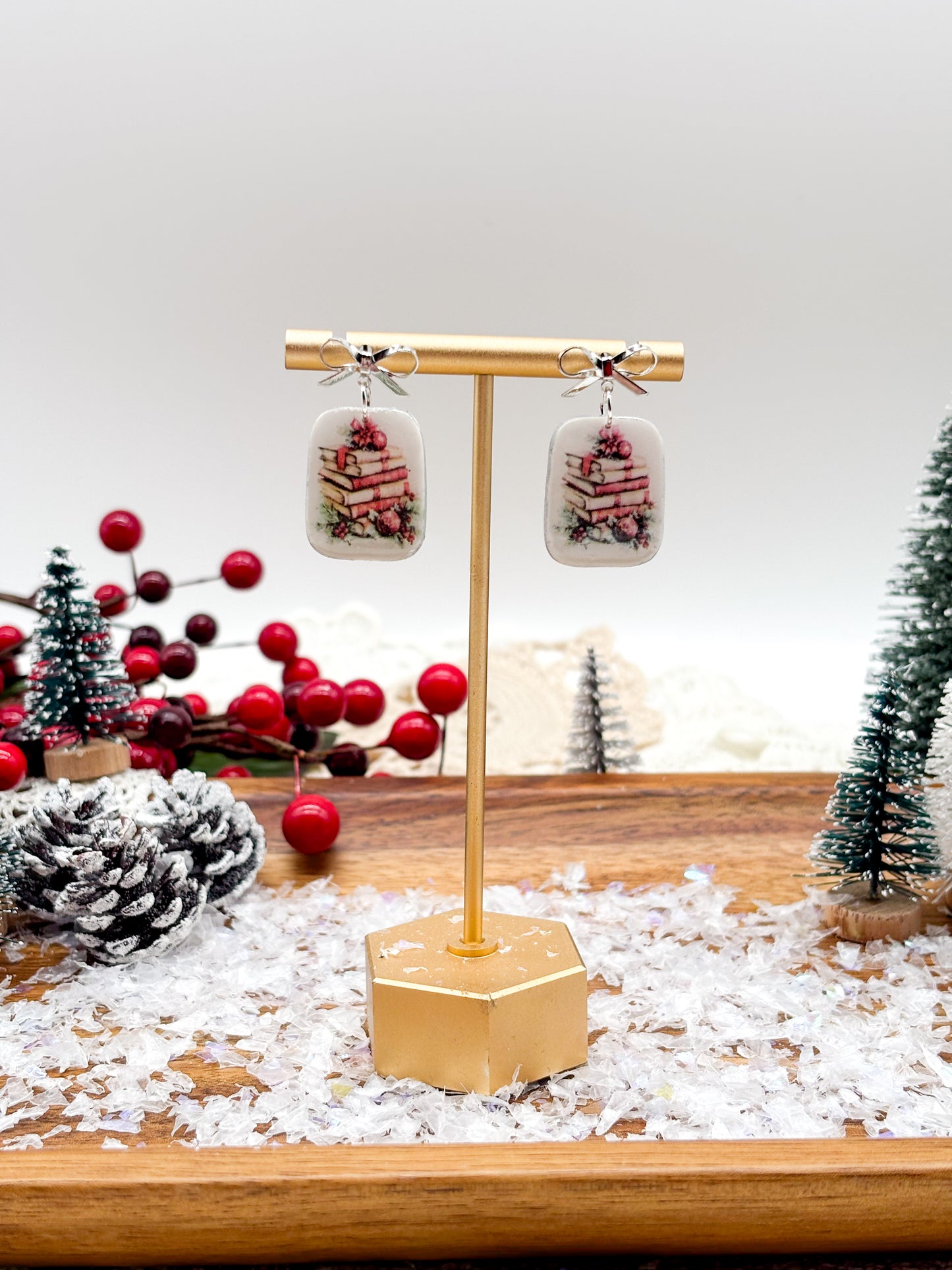 Bookstack dangles with bows