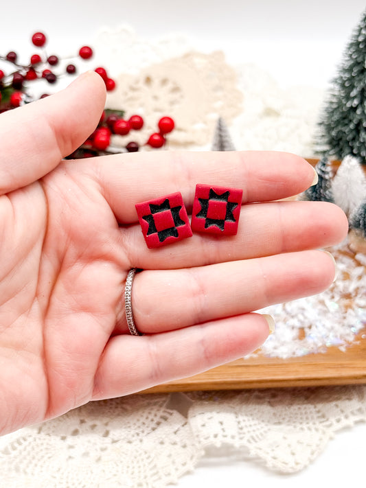 Christmas Quilt Block Stud