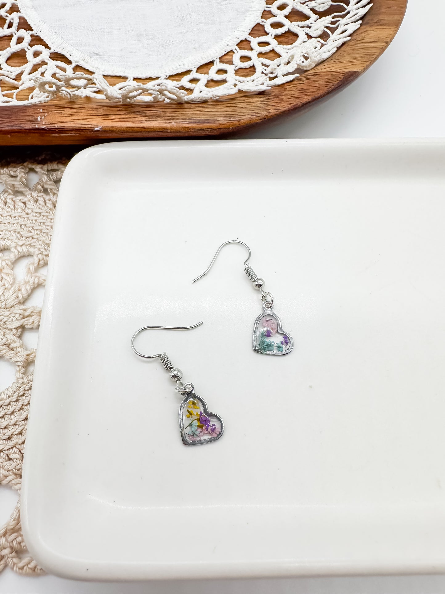 Dainty heart dangles