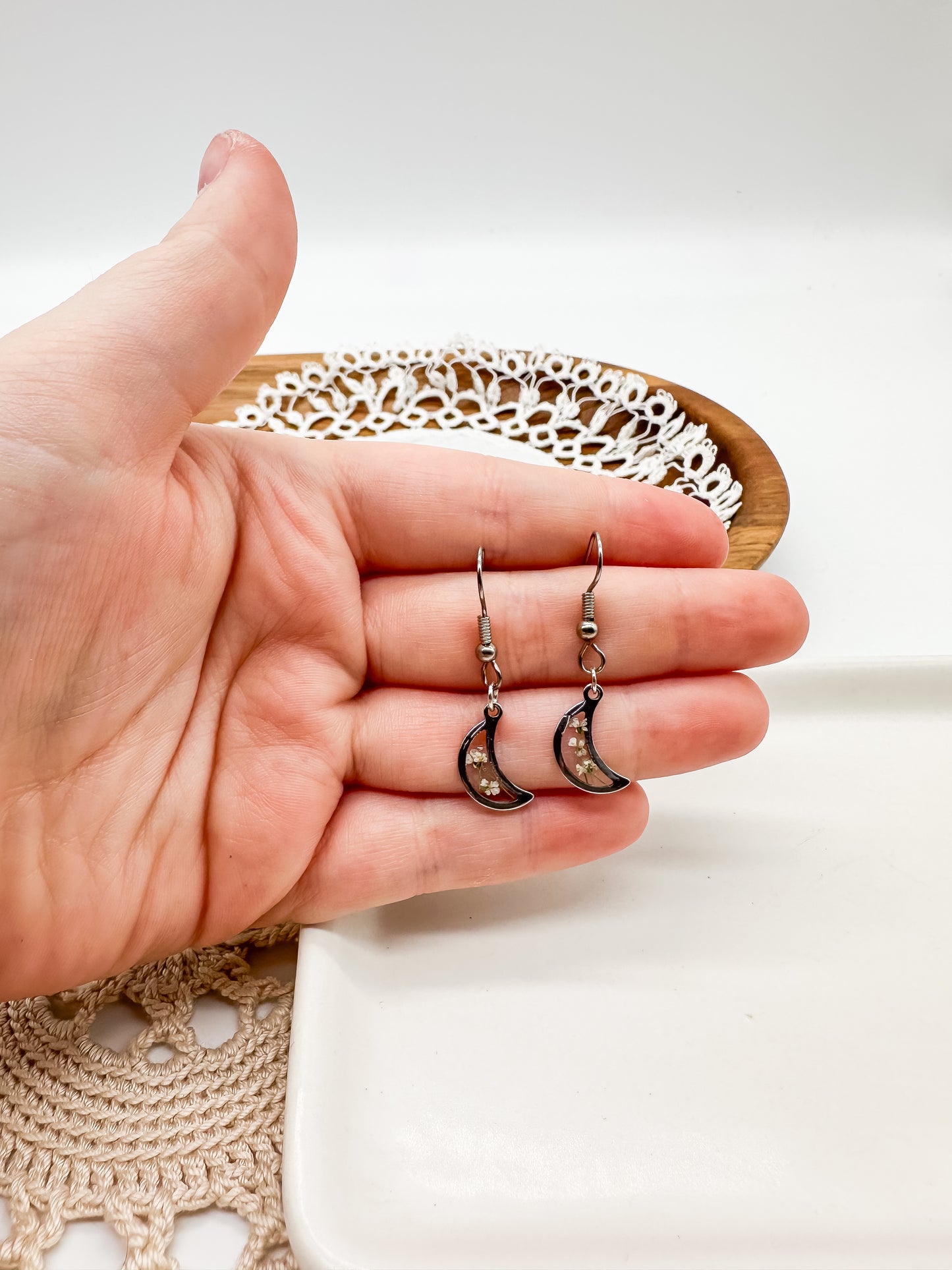 Dainty moon dangles
