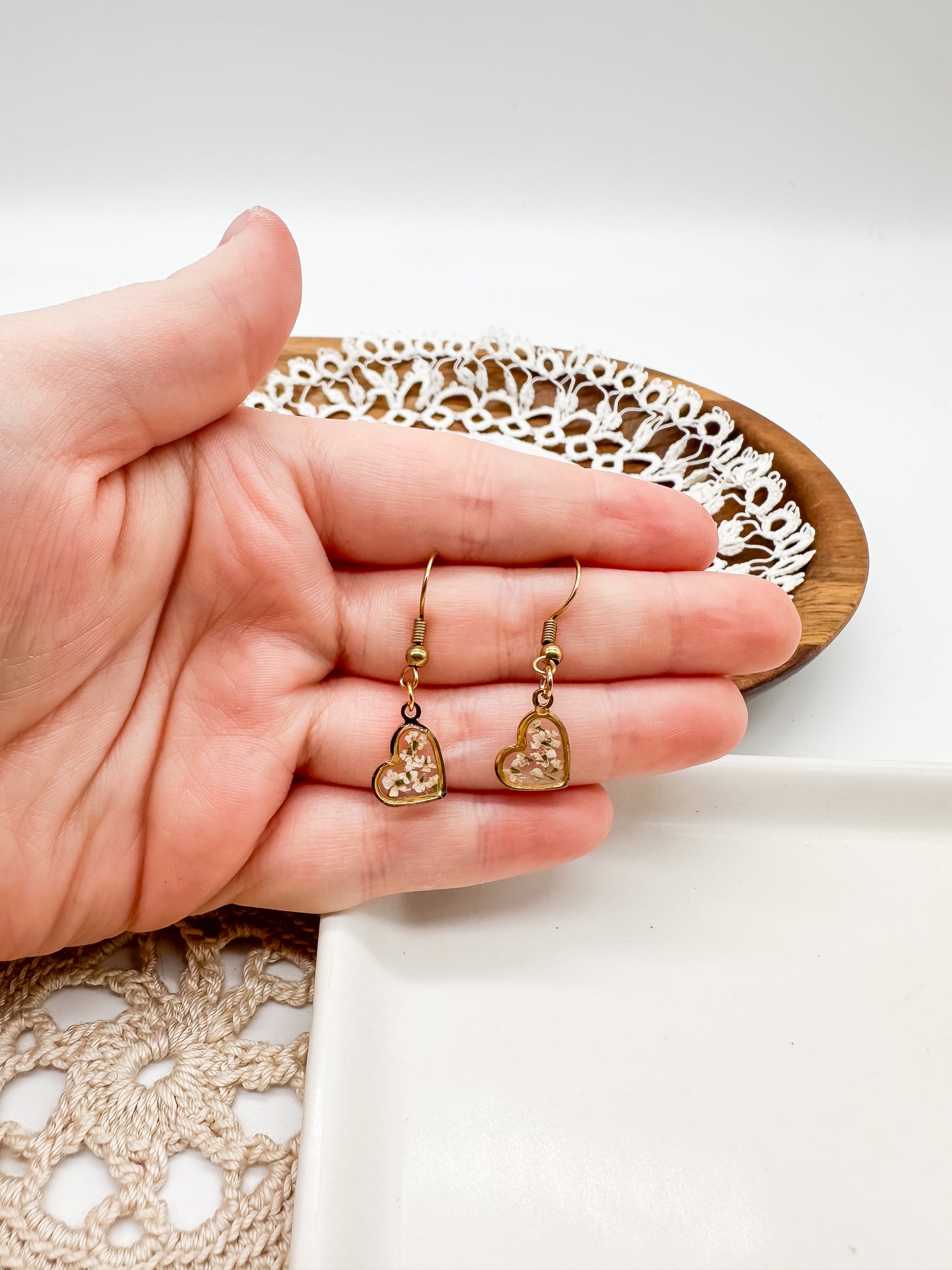 Dainty heart dangles