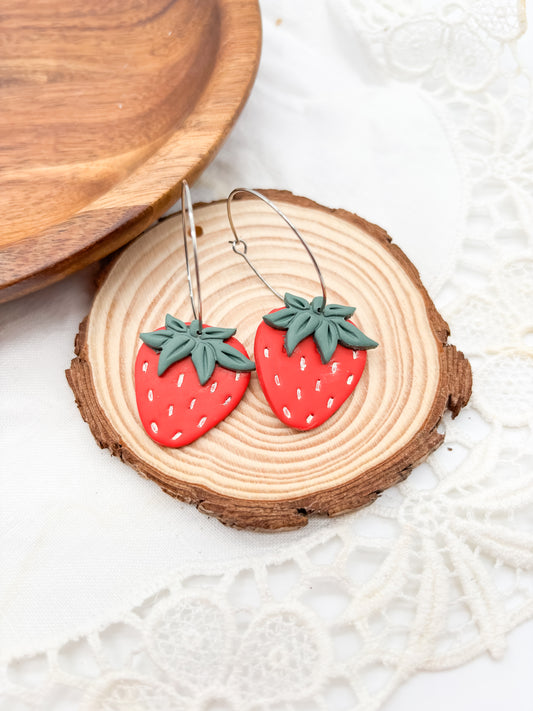 Summer strawberry dangles or studs