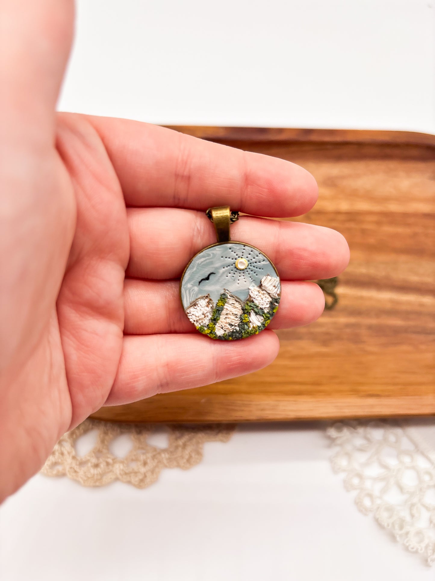 Mountain landscape necklace