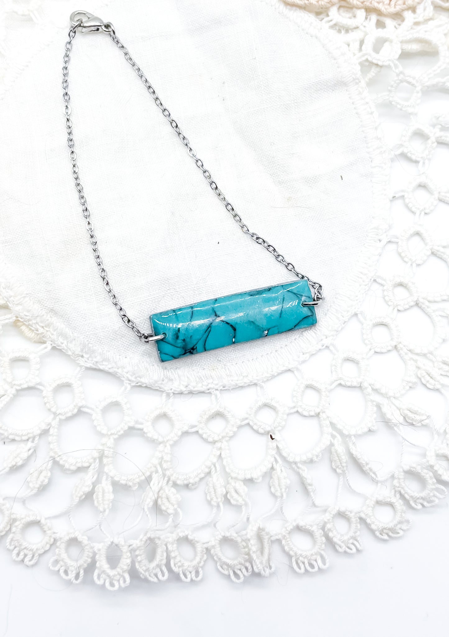 Turquoise bar bracelet or necklace